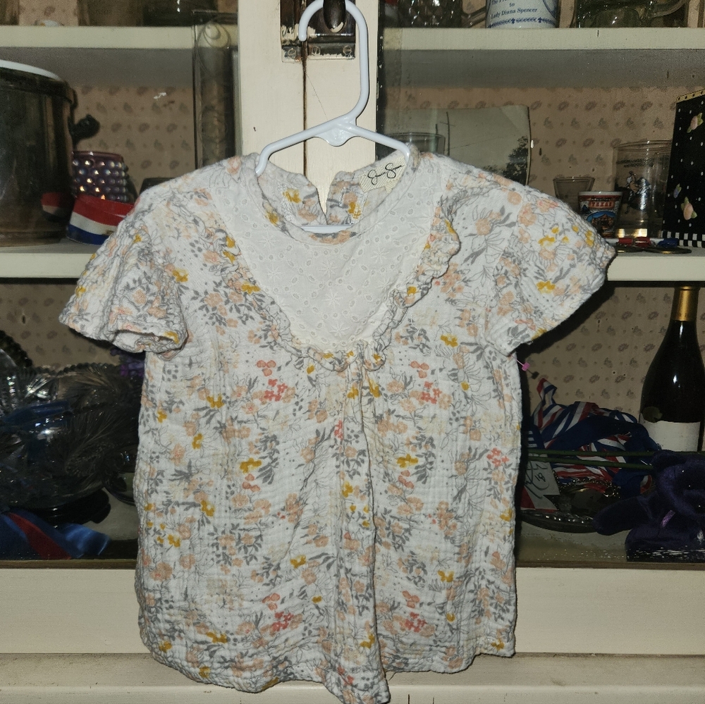 Jessica Simpson White Floral Baby Dress